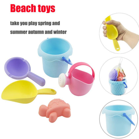 5PCS Set Children Kids toy TPE Rusty Water Shock Water Beach Toy Water toy beach Summer Beach bucket set