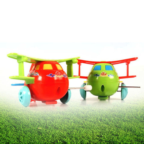 Baby Kids Clockwork Toys Cartoon Plastic Airplane Model Wind Up Toys Running Clockwork Spring Toy  Toys for Children Gift