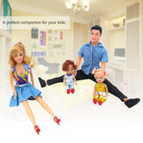 4Pcs Baby Dolls Father+Mother+2 Kids Dress Up Kit Children Toys Kids Toys 4 People Family Dolls Suit Removable Joints