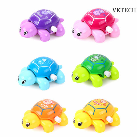 1pc Mini Clockwork Tortoise Toy  Children Plastic Cute Little Animal Turtle Wind Up Toys Kids Educatinal Toys Random Color